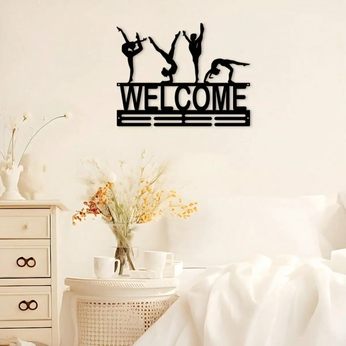 CIFbuy Metal Wall Rack Trophy Holder 5 Hooks Display Shelf Ballet Dancer Room Decor Easy Install Gift