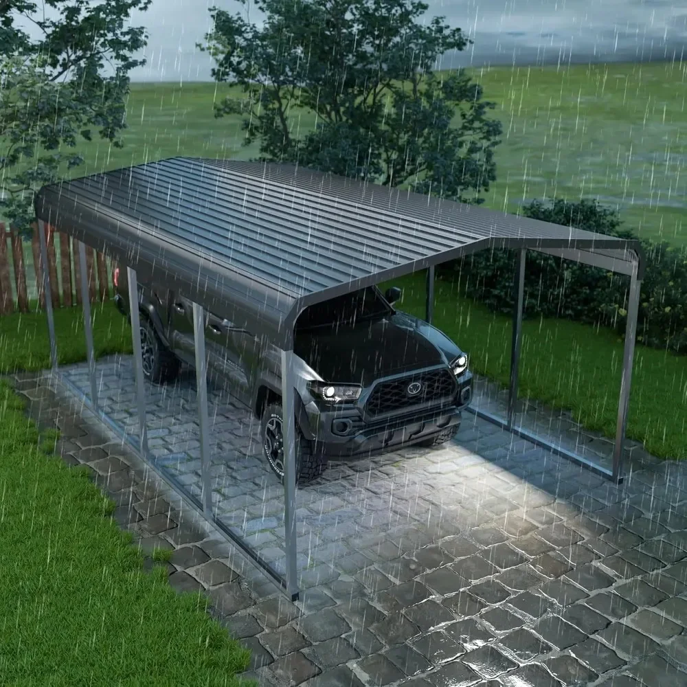 12x20 FT Heavy Duty Metal Carport Kits with Galvanized Steel Roof and Frame, Outdoor Carport Canopy Enhanced Base,, Customized