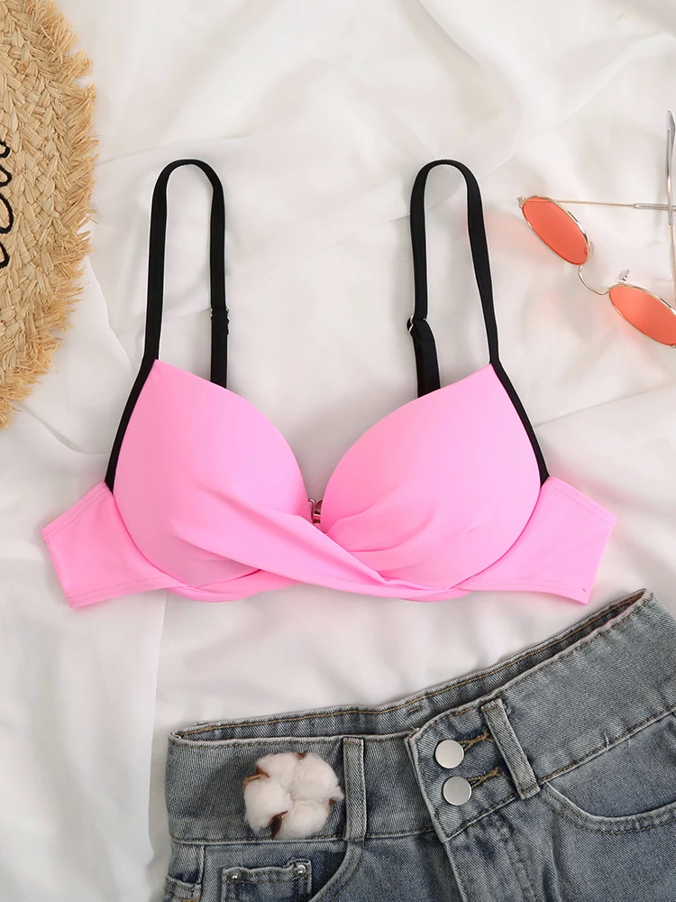 Bikini Top Swimsuit Women 2024 New Push Up Swimwear Solid Bikinis Bottoms Beach Wear Tassel Briefs Bathing Suit Female Summer