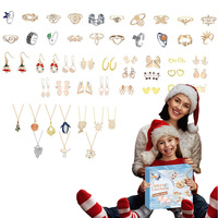 Jewelry Advent Calendar 2024 24 Days Christmas Countdown Calendar Necklace Rings Earrings Xmas Surprise Gift for Girlfriend Wife