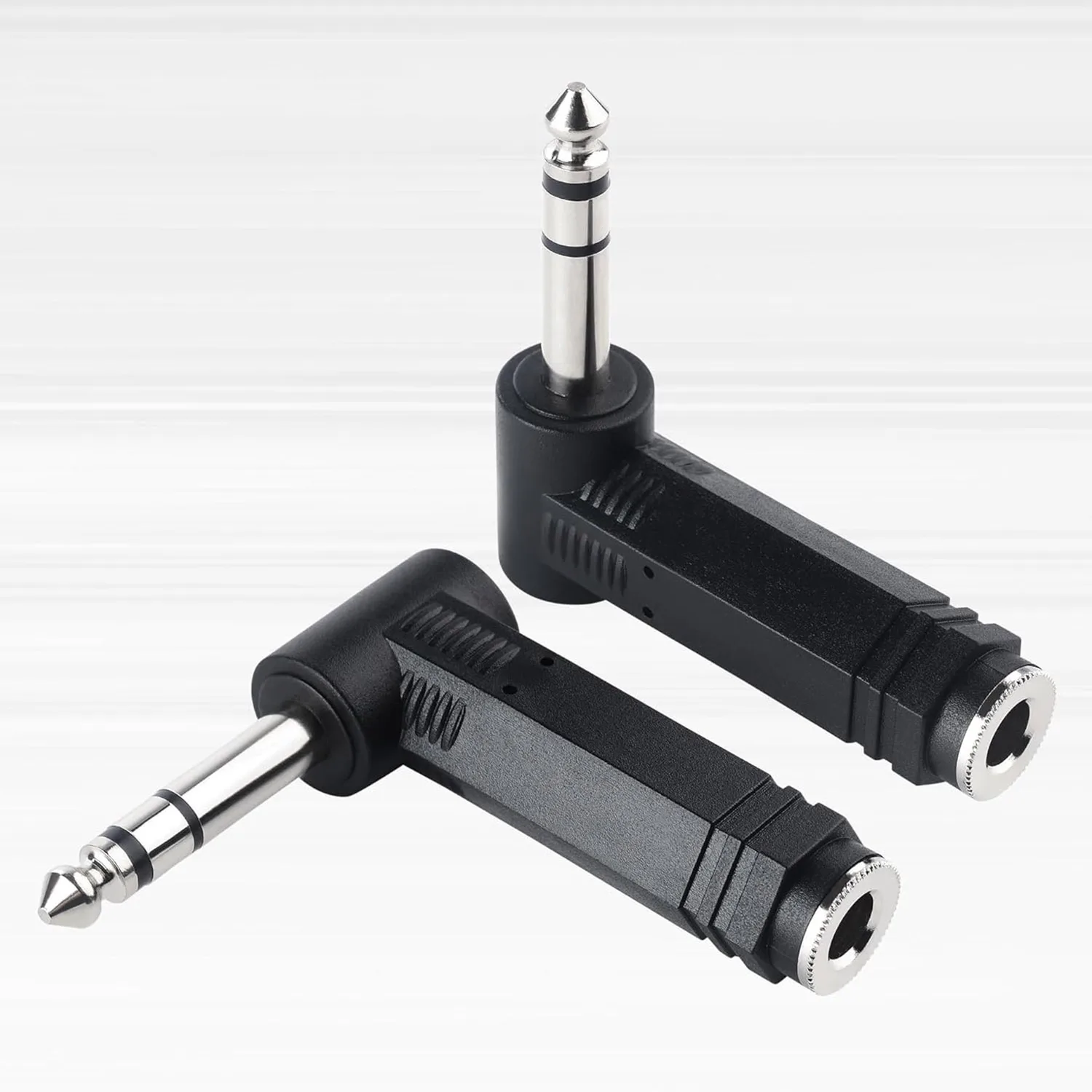 

2x 1/4" Right Angle TRS Adapter 6.35mm Male to Female Audio Connector for Guitar Headphone Speaker Professional Audio Equipment