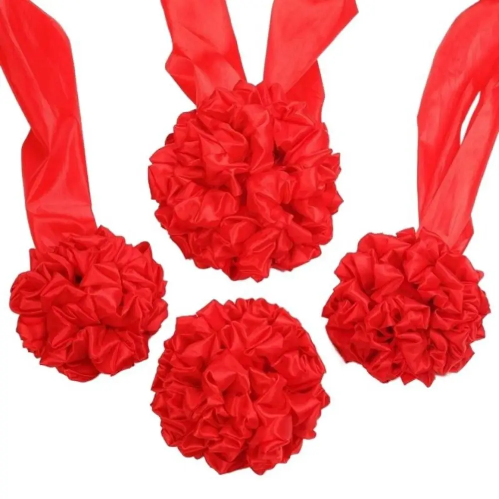 Bola de flores de tela roja para decoración de coche de boda, accesorios de baile cuadrados de hortensia roja, flor delantera grande, nuevo Coche