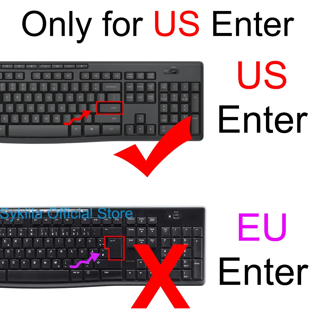 Keyboard Cover for Logitech K200 MK200 K260 MK260 K270 MK270 K275 MK275 K295 MK295 Wired Black Silicone Protector Skin Case Film