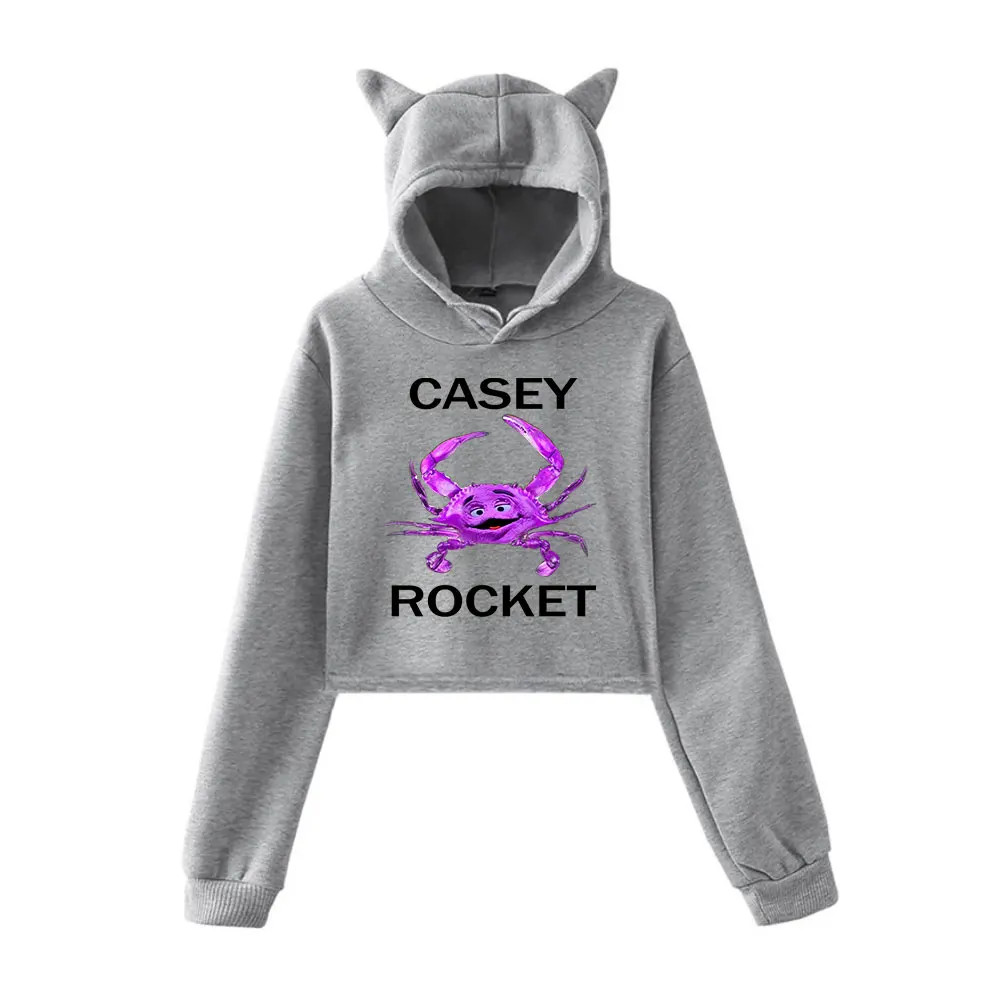 Casey Rocket Kill Tony Hoodie Vintage 90s Streetwear Hoodies Fashion Sports Sweatshirts for Girls Cat Ear Crop