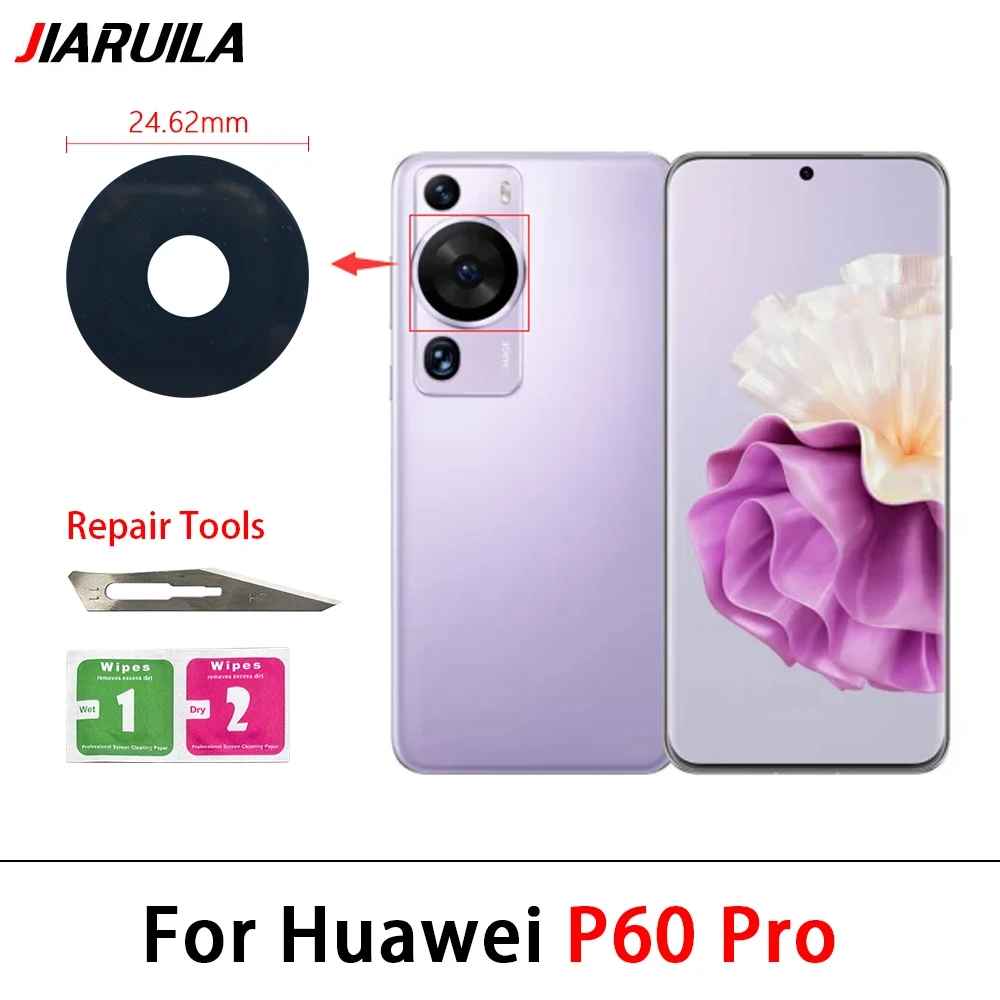 NEW Rear Back Camera Lens cover with glue stickers Replacement Part For Huawei P40 P30 Lite P20 Pro P40 Lite 5G / E P50 P60 Pro