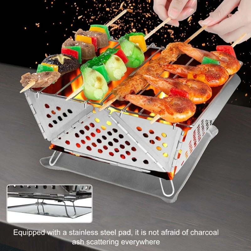 

Light weight Outdoor BBQ Grills Space Saving Folding Barbecue Portables Stove 69HD