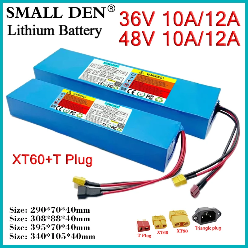 36V 48V 10Ah 12Ah 18650 Lithium-ion battery pack 10S/13S 540W 720W high-power With BMS For 42V 54.6V E-two wheelers Spare Cells