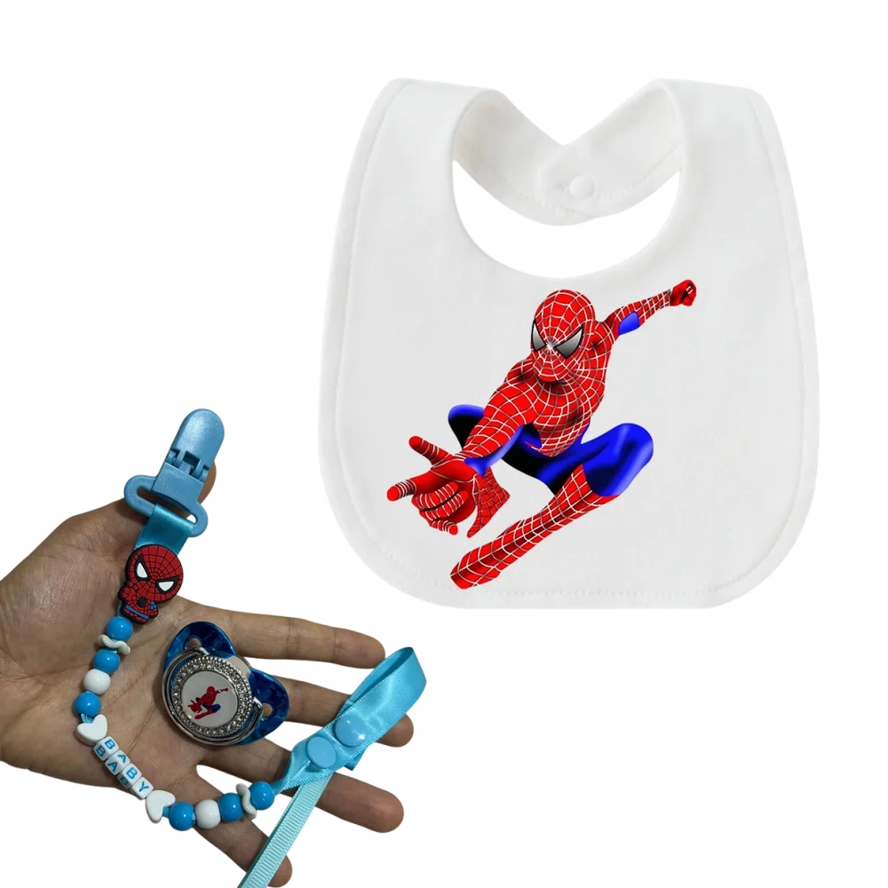 

Animal patterned baby teething pacifier newborn soothing pacifier cartoon style pacifier holder for drooling babies baby bib