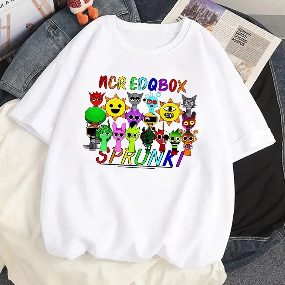 Sprunki الصيف الفتيان الفتيات الكرتون أنيمي أزياء عارضة مريحة قصيرة الأكمام لطيف الاطفال Incredibox الأطفال الملابس تي شيرت #3