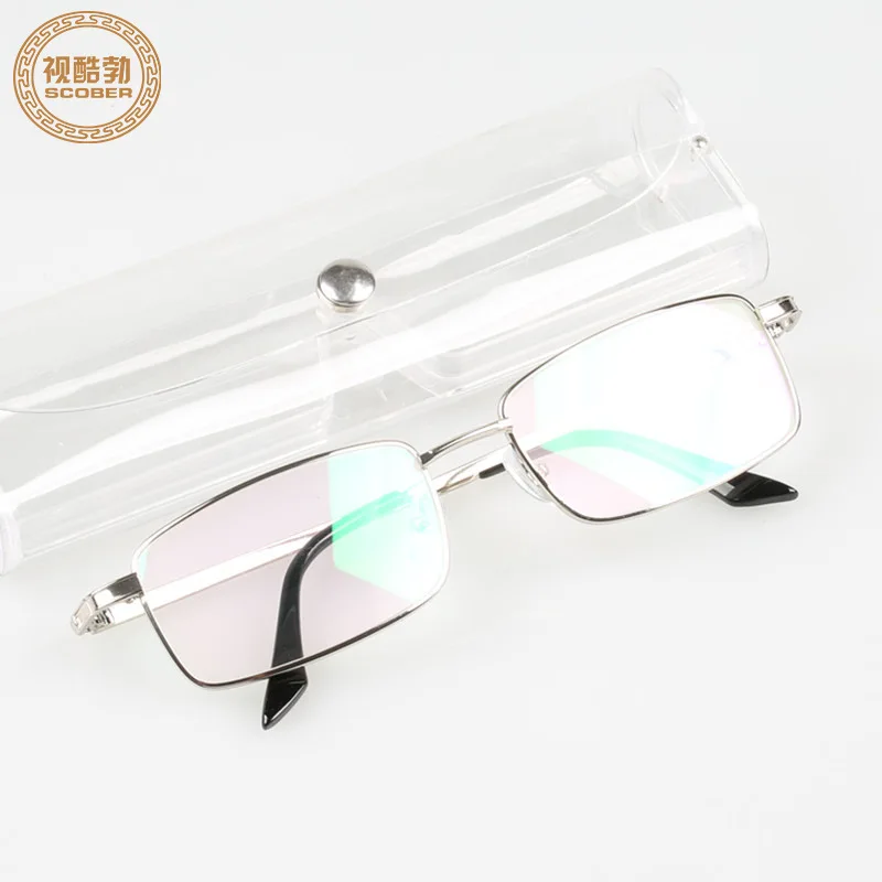 Classic Portable Folding Frameless Reading Glasses +75 +175 Men Adjustable Temples Eyeglass With Case Belt Clip+275 +400 +600