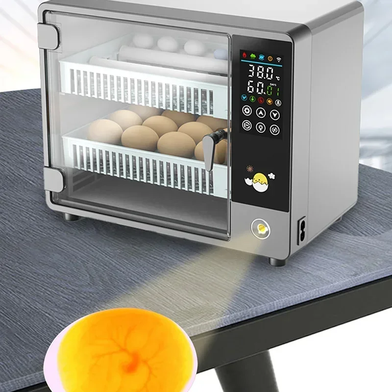 Smart Automatic Egg Incubator Hatching Machine with Digital Temp Humidity Control Auto Turn for Poultry Chicken Duck Goose