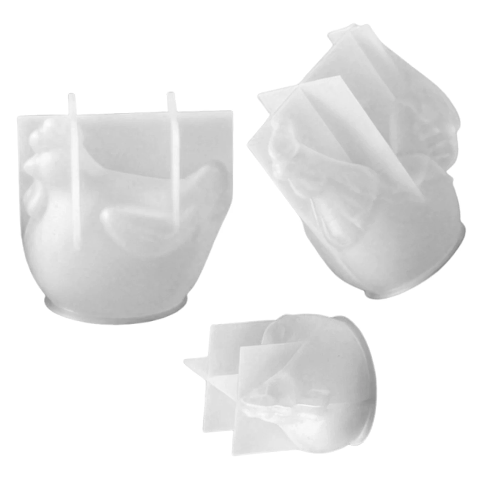 3 قطعة الإستنسل الديكور عيد الفصح الدجاج الشوكولاته قوالب الخبز عيد الميلاد الايبوكسي قالب الصب الحيوان سيليكون ثلاثية الأبعاد الراتنج