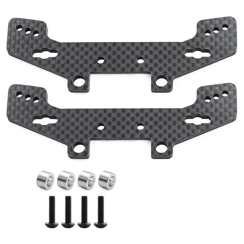 คาร์บอนไฟเบอร์ด้านหน้าและด้านหลัง Shock Tower สําหรับ Tamiya TT02 TT02R 1/10 RC รถอะไหล่อัพเกรดอุปกรณ์เสริม
