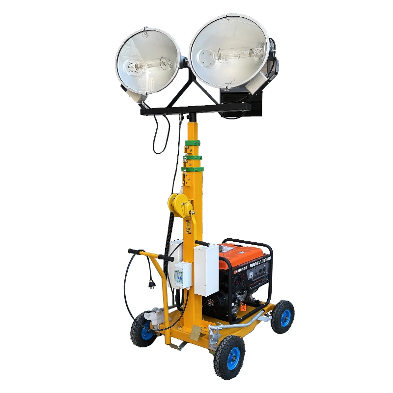 Fuel-powered Mobile Lighthouse Adjustable Metal Lamp High-Efficiency Energy Saving Inflatable Tires for Garden Landscape