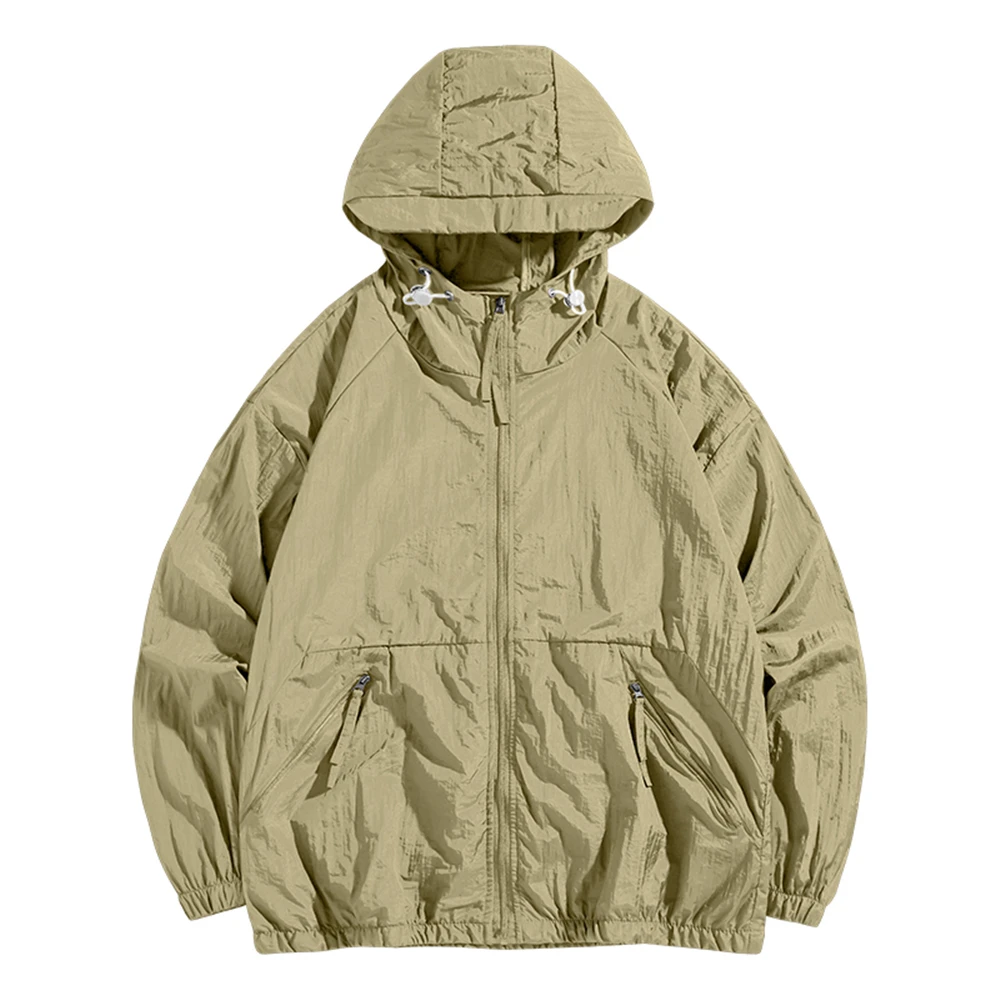 

UPF 50+ Full Zip Mens Sun Protection Hoodie Jacket With Zipper Pocket Lightweight Fishing Hiking Summer Athletic Track Jackets