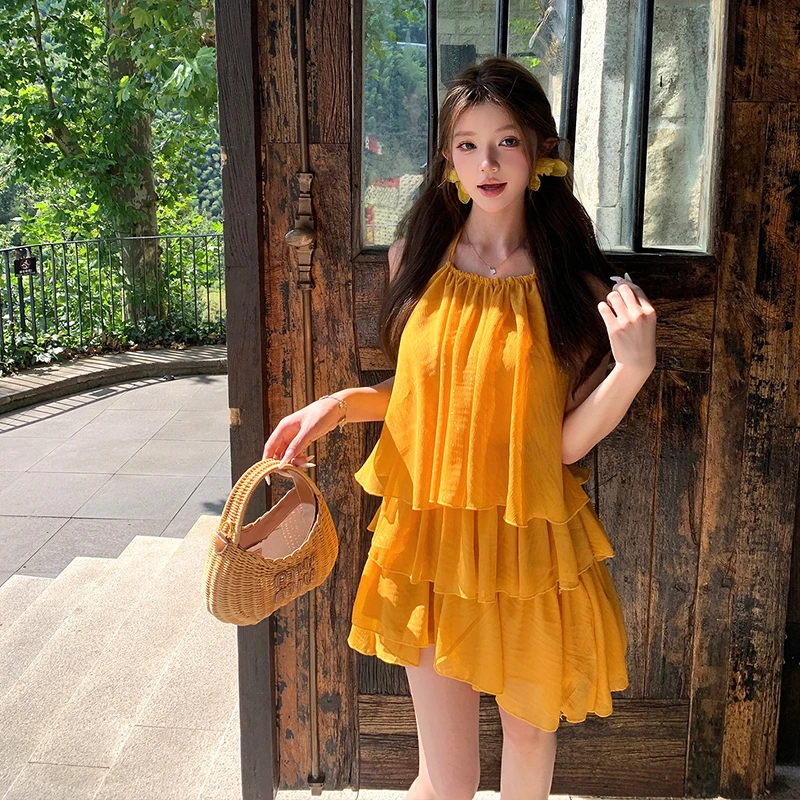 Orange Neck Dress F…