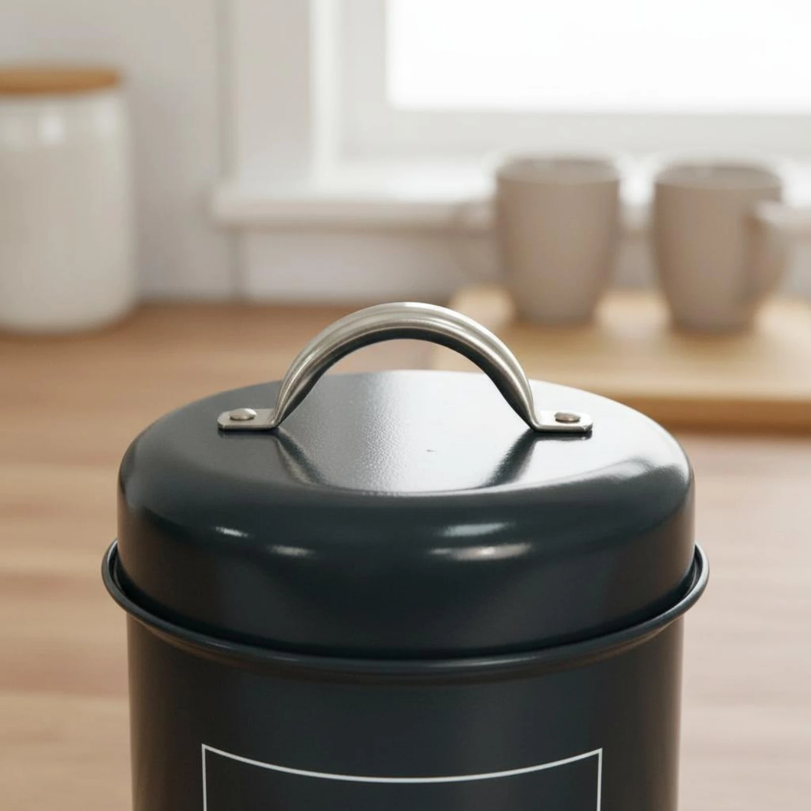 3 Pieces Kitchen Jar Set Arched Handles Metal Storage Jar Galvanized Metal Canister Decorative for Pantry