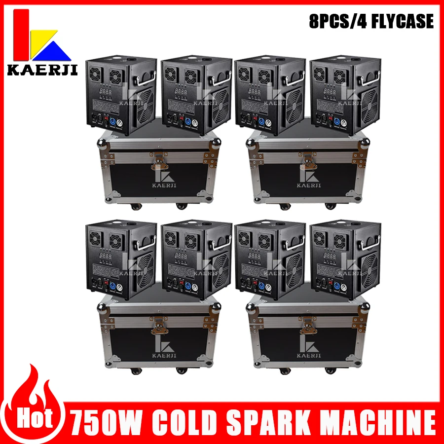 No Tax 4Pcs Flycases 8Pcs 750W Upside Down Hanging Spark Machines Stage Equipment for Wedding Stage Bar DJ Chrismas Equipment