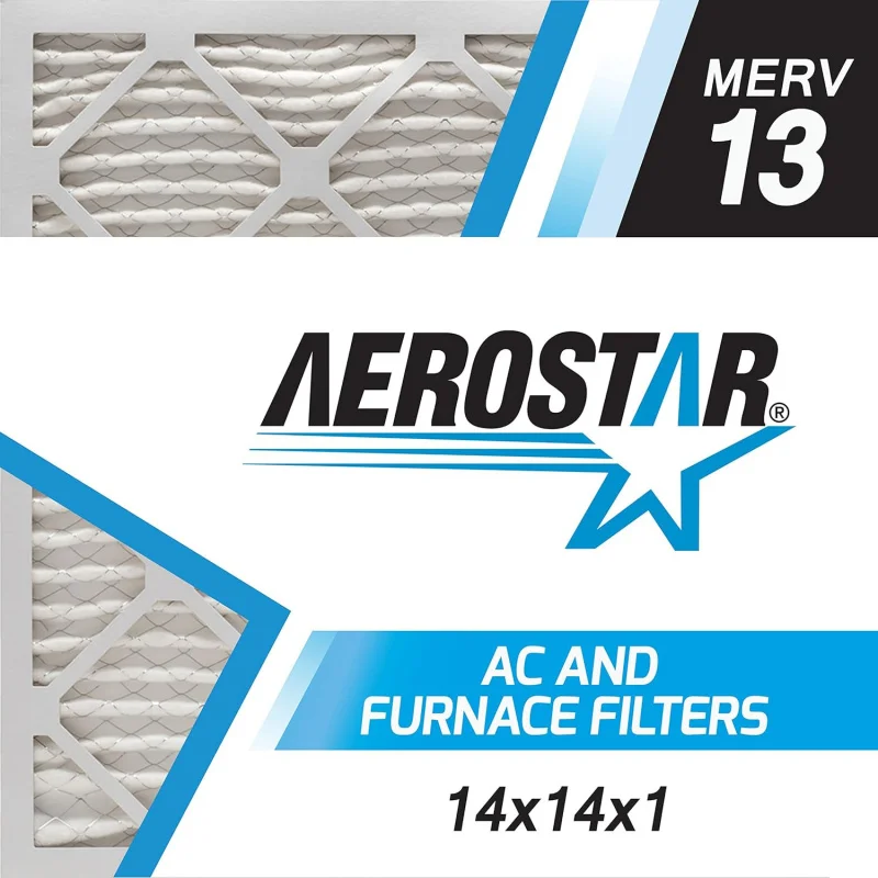 

Aerostar 14x14x1 Merv 13 pleated air, ac furnace air, 6 (actual size: 13 3/4 "x13 3/4" X3/4 ")