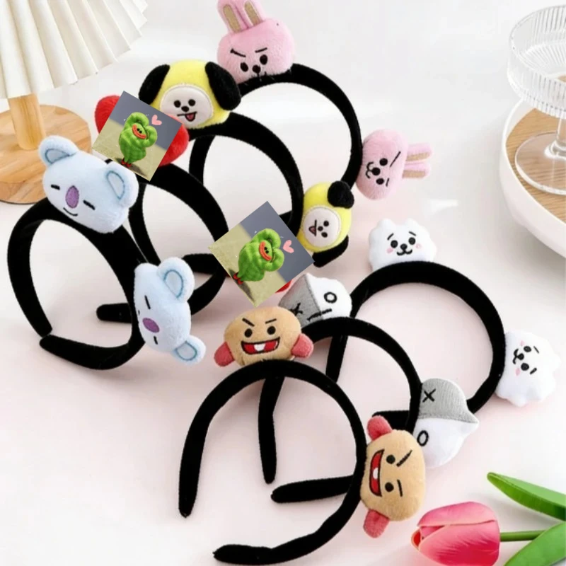 BT21 Headband koya RJ Shooky Man Chimmy Cooky Creative Cartoon Cute Doll Headband Secondary Animation Peripheral Decoration