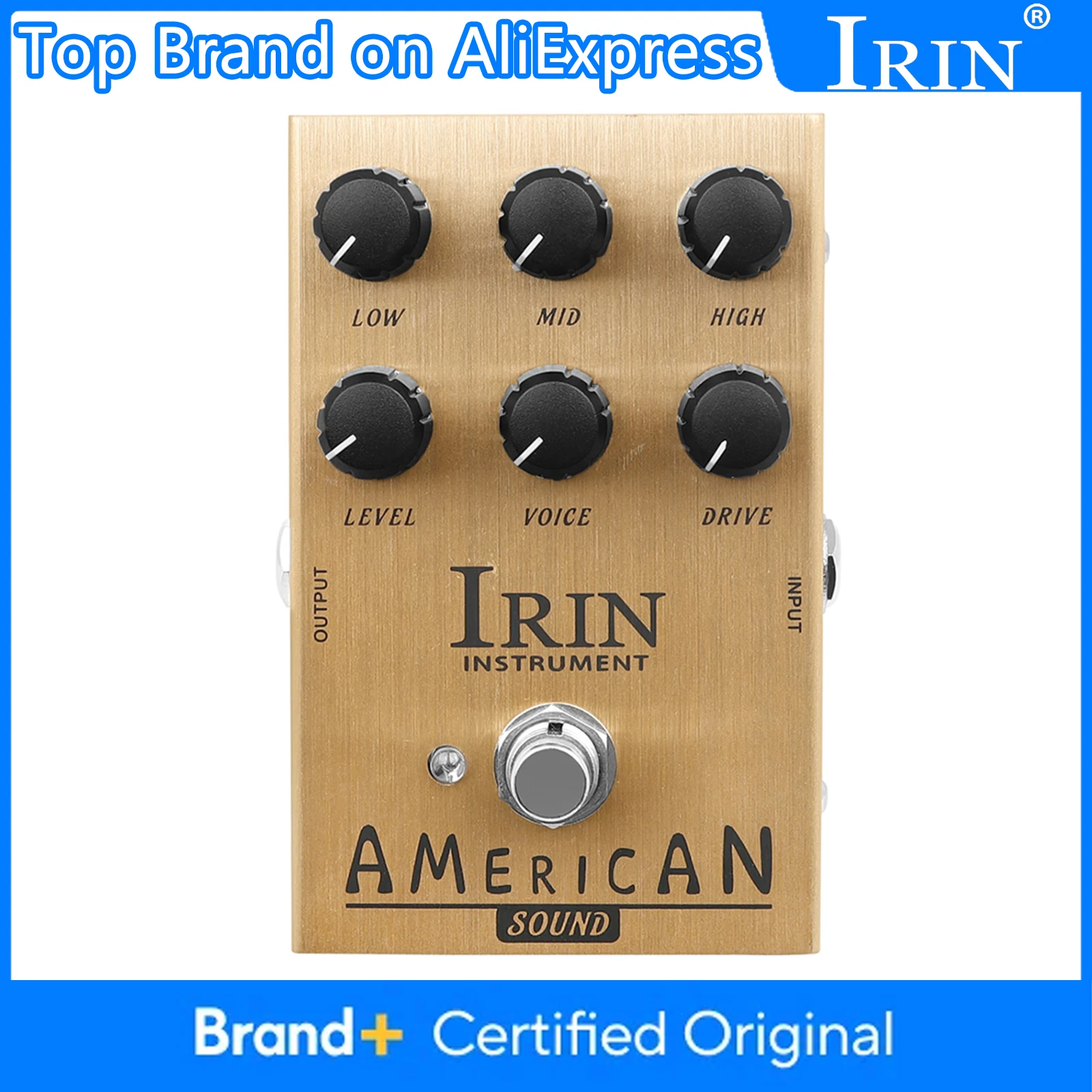 

IRIN AN-34 American Sound AMP Simulator Effect Pedal of FD 57 Deluxe Amplifier from Clean to Overdrive Sound for Electric Guitar