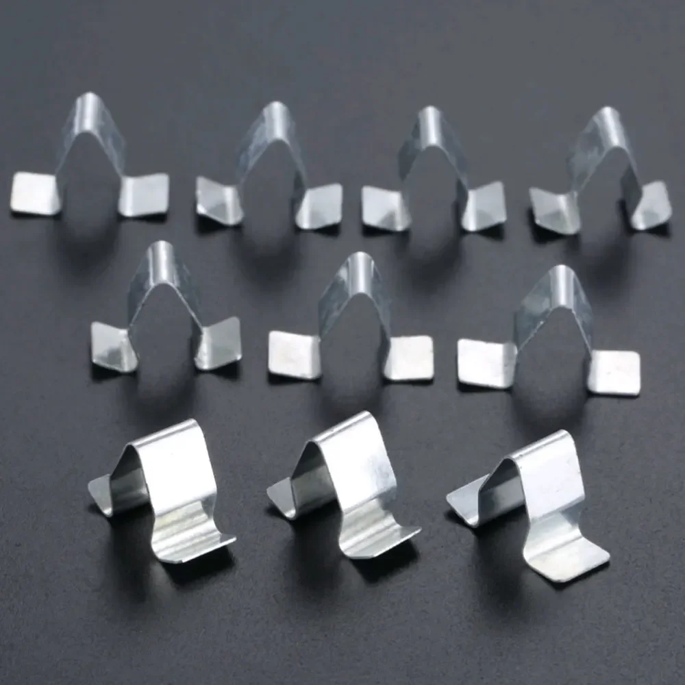 10Pcs Sliver Car Door Trim Panel Lining Clips Metal Interior Upholstery Retainer Rivet Auto Fastener Clip for VW Audi Seat Skoda