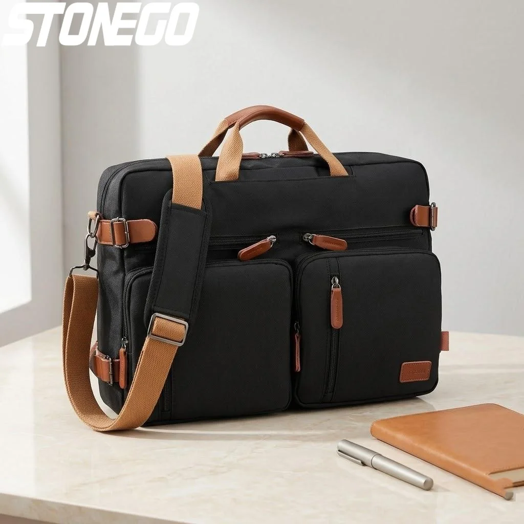

Men's 15.6-17.3 Inch Convertible Laptop Backpack Business Travel Shoulder Bag Stylish Durable Messenger Bag