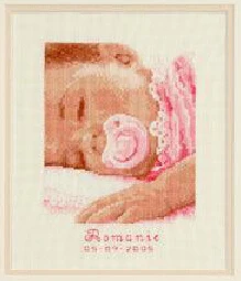 Higher Cotton Top Quality popular counted cross stitch set Sleeping Baby sucking nipple