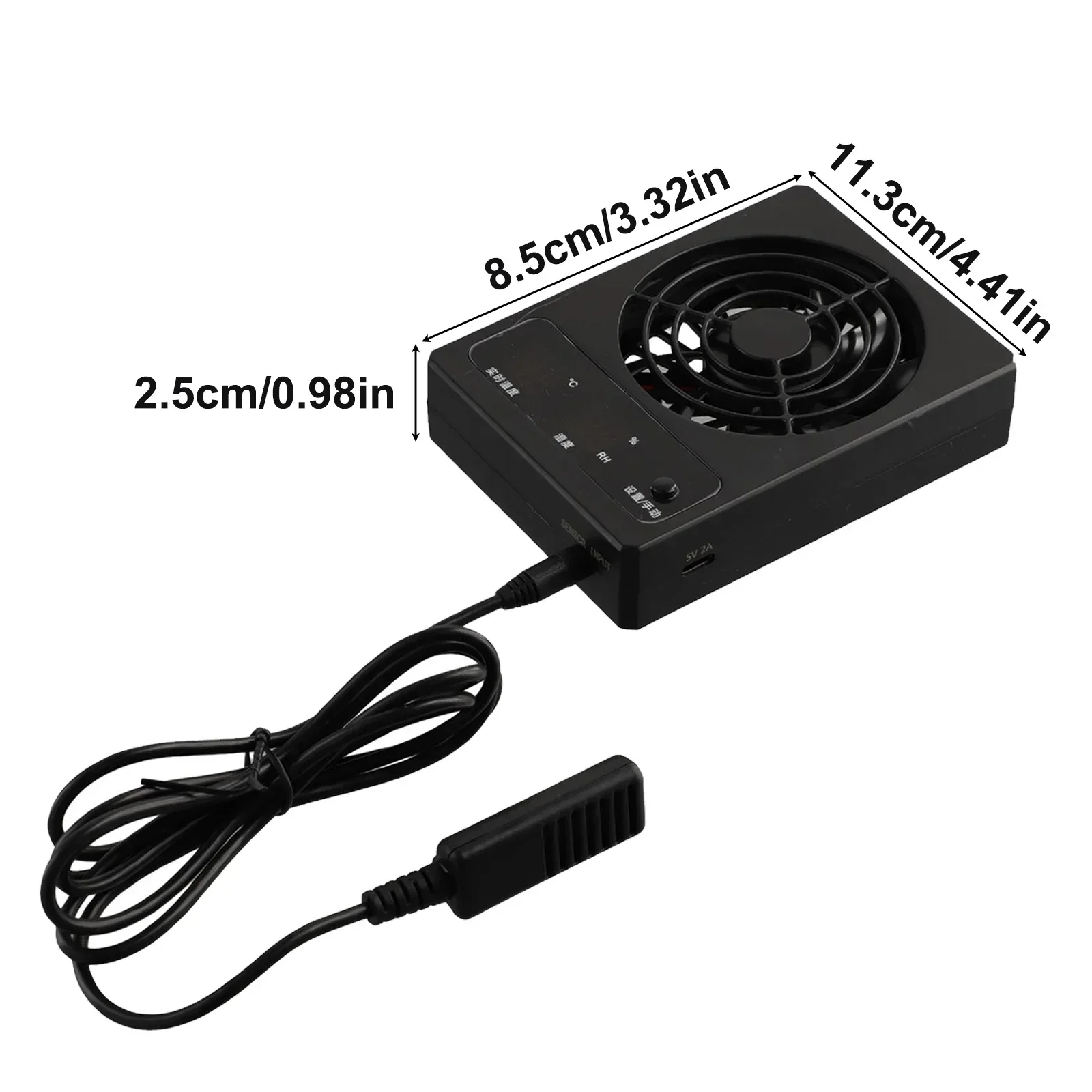 파충류 인클로저용 온도 조절 선풍기, 2700RPM 28dB, 4.41*3.32*0.98in, 검은색 침착, 시원하고 쉬운 설치 PP