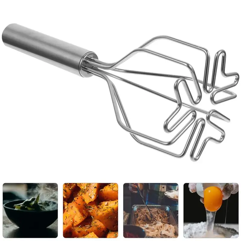 

Potato Masher Heavy Duty Hanging Manual Press Stainless Steel Wire Masher Kitchen Gadgets for Beans Yams Pumpkins Carrots Party