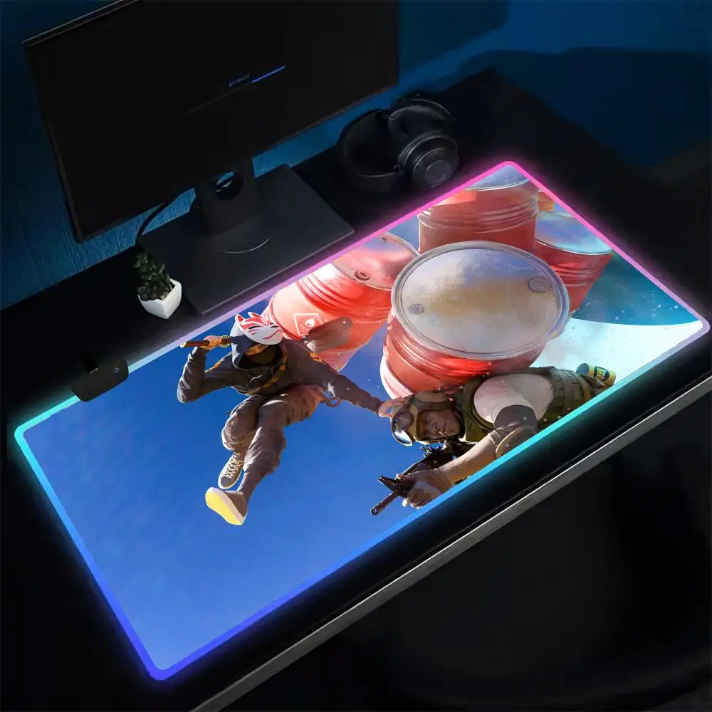 THE FINALS Mouse Pad Anime Gaming Mouse Pad LED Table Pads Backlit Rubber Desktop XXL RGB Desk Mats