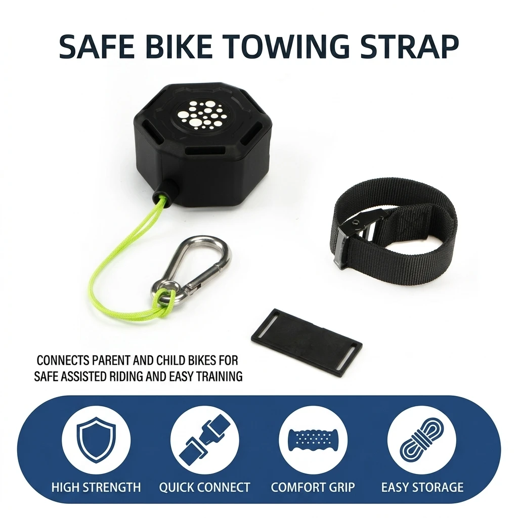 Bicycle Towing Rope High-Strength Nylon Training Strap 120kg Capacity Heavy Duty for Kids Bike Learning Outdoor Cycling