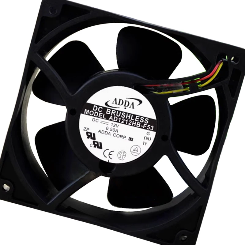 Kipas pendingin aksial kabinet dc, 120x120x38mm AD1212HB-F53 12038 12V 0,50a rpm tinggi 12cm