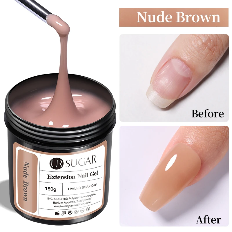 Ur Suiker 150G Extensie Gelei Nude Roze Rose Rode Snelle Verlenging Gel Nagellak Extensie Uv Led Manicure Weken - afbeelding 1