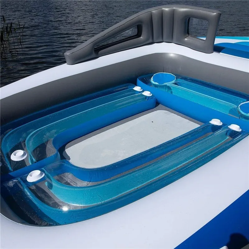 PVC Inflatable Floating Water Row Bed Island 6 Person Pirate Pool Rafts floats Inflatable Boat Water Floating Pad Mat for Adults