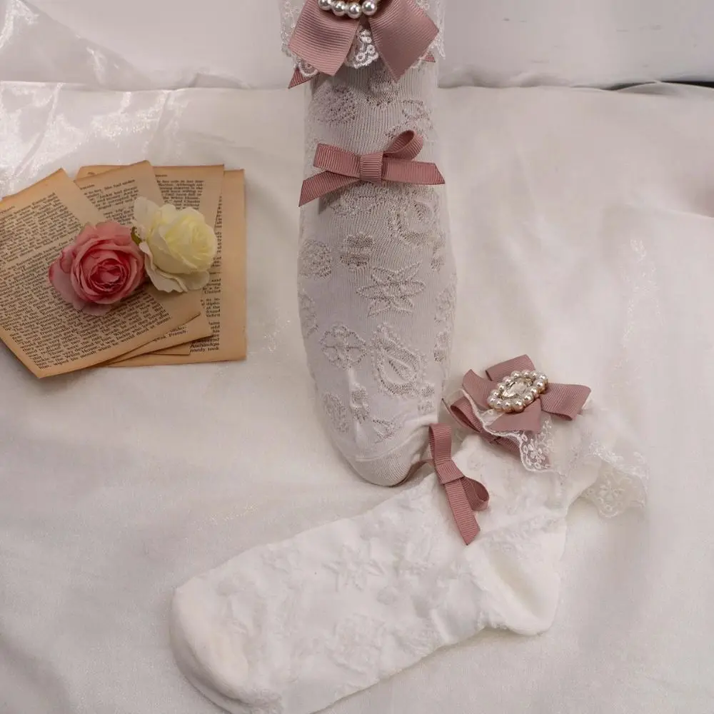 

Jk кружевные носки до щиколотки Лолита с бантом хлопковые носки подарок летние весенние носки женские