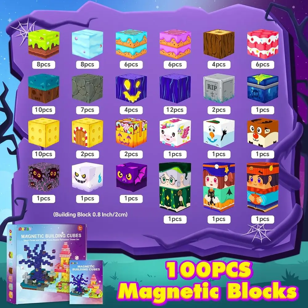 子供向け磁気ブロック：モンテッソーリ玩具＆感覚ゲーム、3歳から13歳に最適、ハロウィンや誕生日プレゼントに最適
