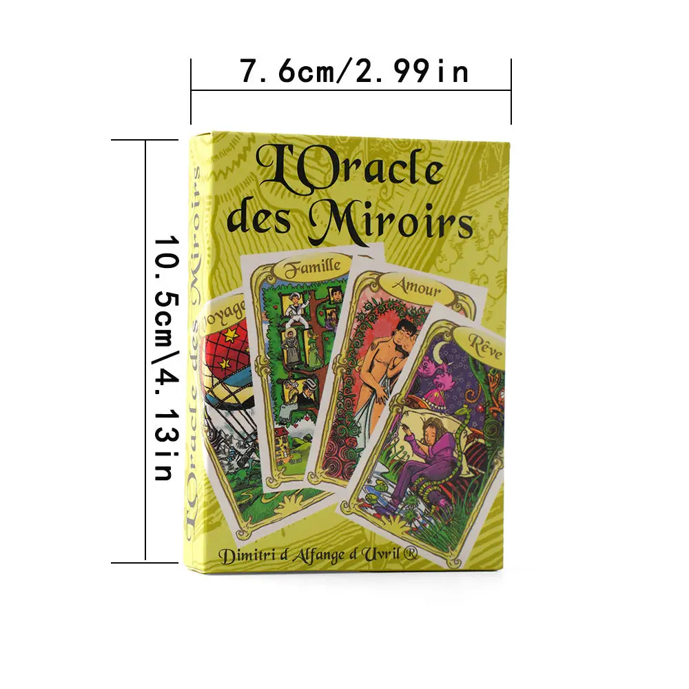 52 قطعة من بطاقات أوراكل لمرايا Grimo مقاس 10.4*7.3 سم مجموعة التارو الكلاسيكية مقاس 4*2.9 بوصة بطاقات أوراكل لعشاق لعبة الحفلات #3