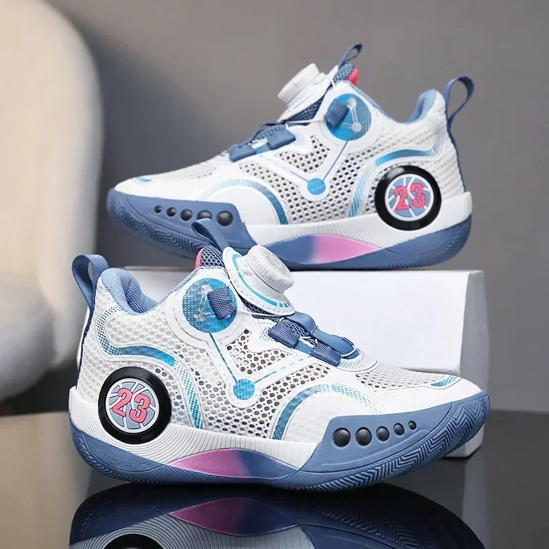 

Children's Sports Shoes 2024 Summer New Shock-absorbing Training Boys' Breathable Basketball Shoes for Middle and Older Children