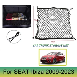 Car Trunk Net for SEAT Ibiza Mk5 Mk4 6J 6F 2009-2023 2022 2020 2018 2017 KJ1 Nylon Cargo Mesh Net Luggage Elastic Car Accessorie