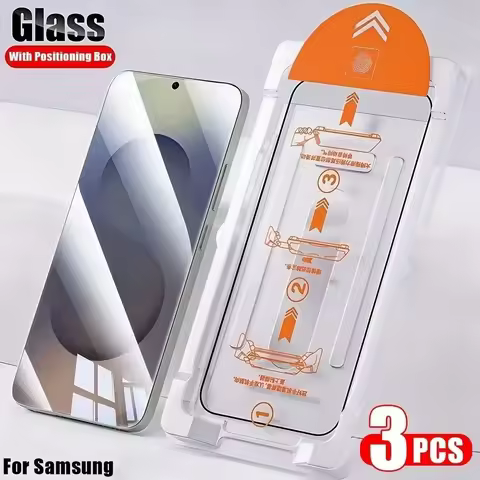 3Pcs Premium Tempered Glass For Samsung Galaxy S25 S24 S23 Ultra S22 S21 Plus S25 Edge S24 S23 S21 FE One Click Easy Install