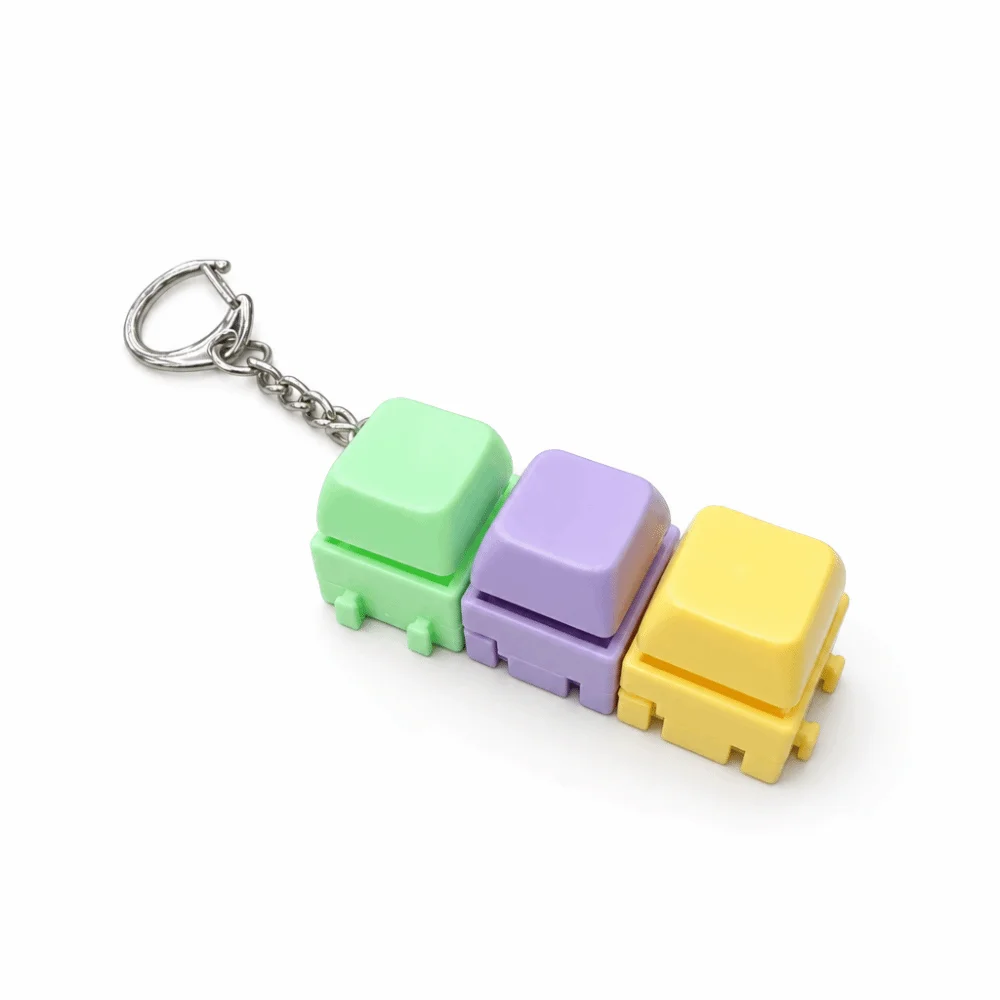 2/3/4/9 Keys Fingertip Keyboard Keychain Portable Random Color Mini Key Press Anti-Anxiety Keycap Button Stress Relief