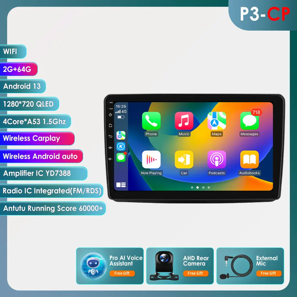 8G 128G Android 14 autoradio voor Fiat Panda 169 2003 - 2012 Intelligent systeem Carplay auto multimediaspeler GPS 4G 7862