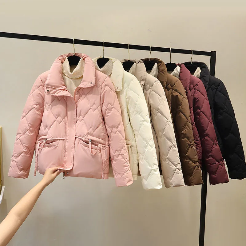 

Women's Down Warm Cotton Padded Coat Short Coat 2025 Winter New Warm Female Stand-up Collar Korean Jacket Loose Slim Overcoat