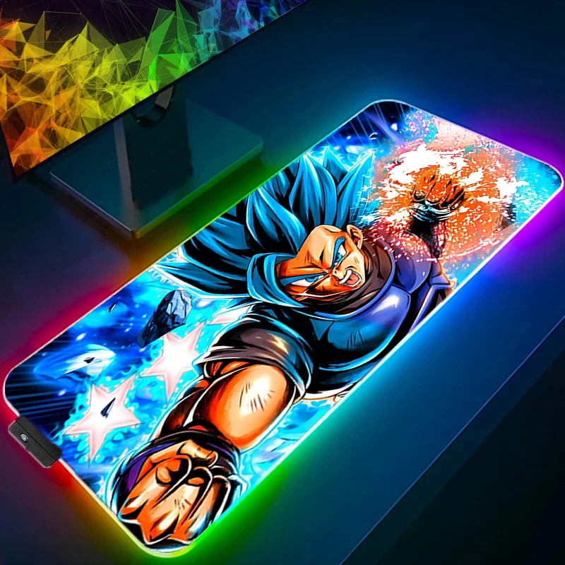 

Коврик для мыши RGB Dragon Ball Z DBZ с подсветкой, большой, для ПК, геймеров, игровые аксессуары, светодиодный коврик для мыши, коврик для клавиатуры, настольный коврик, ковер
