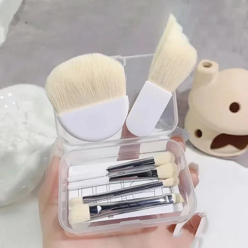 Mini pinceaux de maquillage portables professionnels, fond de teint, correcteur, ombre à barrage, fard à joues en poudre, outil de maquillage de beauté, nouveau, ensemble de 6 pièces