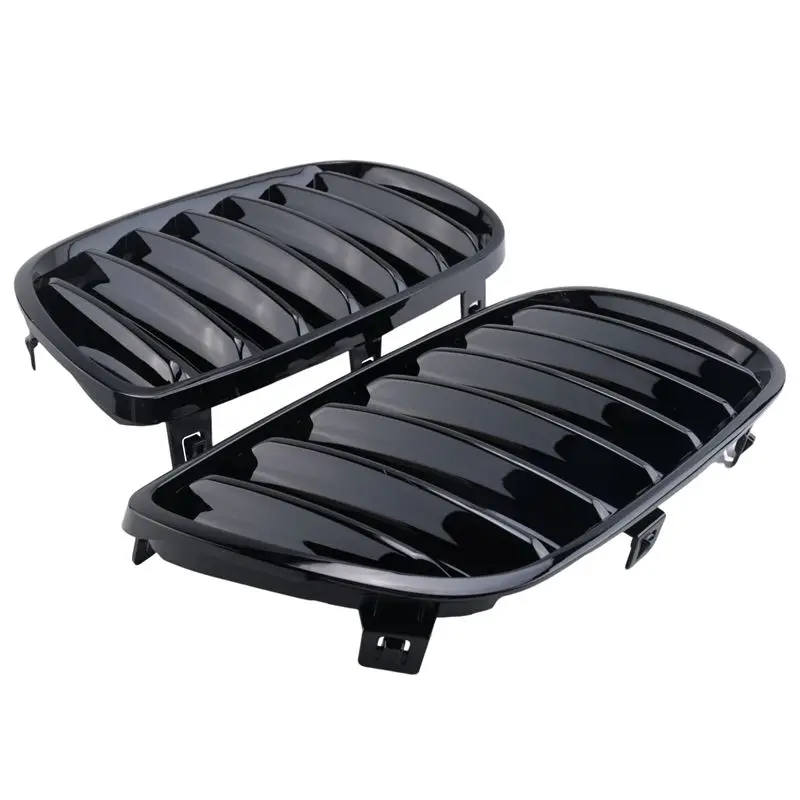

1Pair Shiny Black Front Grille Bumper Kidney Grille Accessories Parts Component For BMW E83 X3 LCI Facelift 2007-2010
