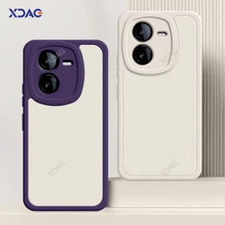 Luxury Lichee Pattern Case for VIVO iQOO Z8 X Z8X 5G Fundas Camera Protection Lambskin Leather Shockproof Coque Soft Phone Cover