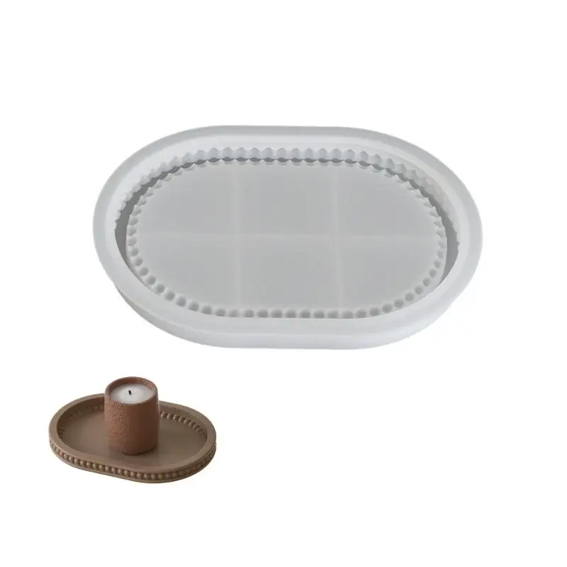 652F Flexible Silicone Oval Plate Tray With Sturdy Feature Designs Craft Supplies for Household Use and Special Occasions