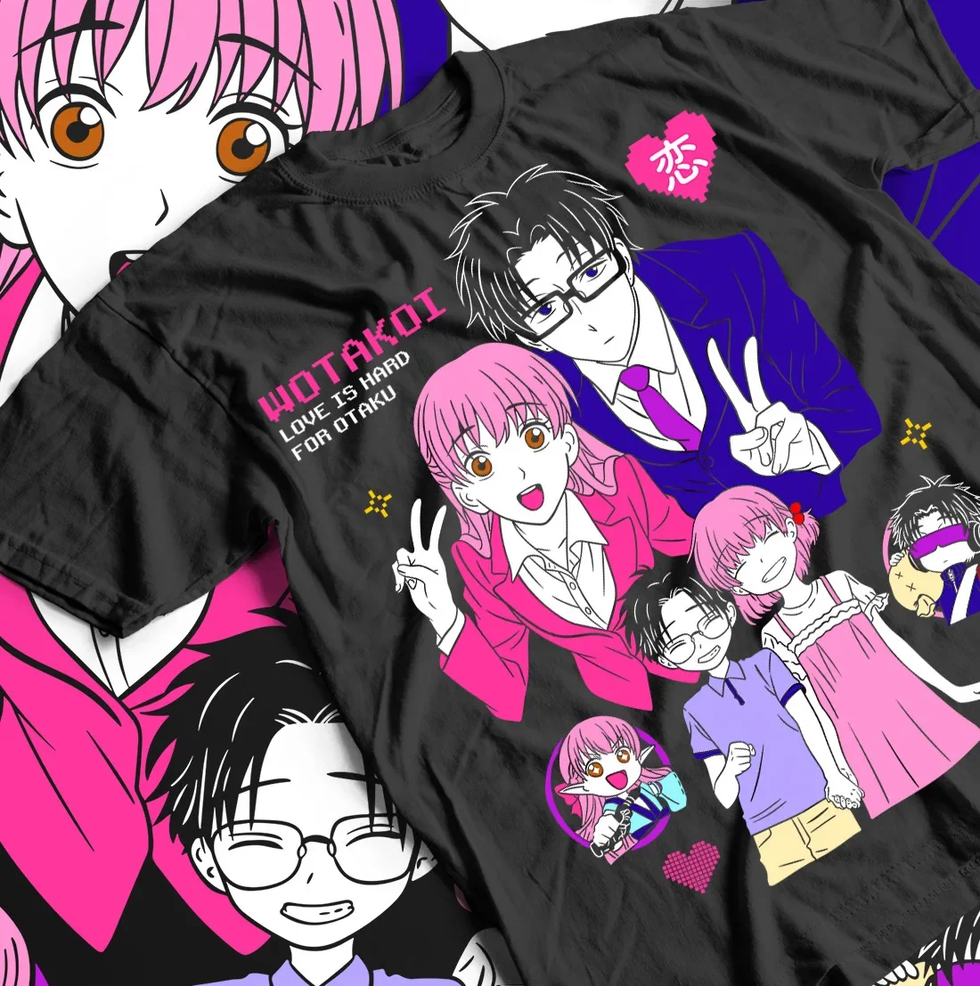 Love is Hard Wotakoi T-shirt Love is Hard Anime Girl Kawaii Shirt All Size